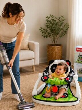 Fisher-Price Sit-Me-Up Floor Seat Panda Baby Chair Infant Support Seat